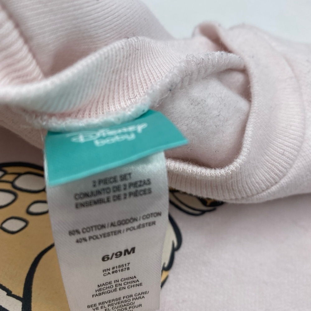 Disney Baby Bambi Sweater Thumper Pink 6/9 Months Pullover Ruffle Sleeves - Picture 6 of 8